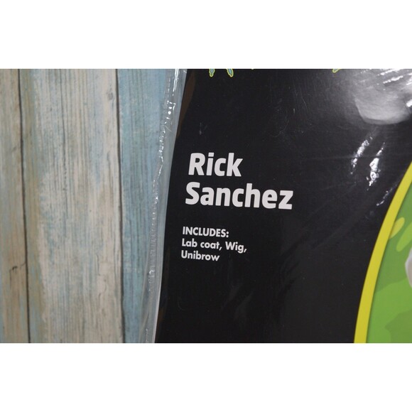 NEW Rick & Morty Rick Sanchez Costume Adult L/XL Lab Coat Wig Unibrow Halloween - Picture 5 of 7